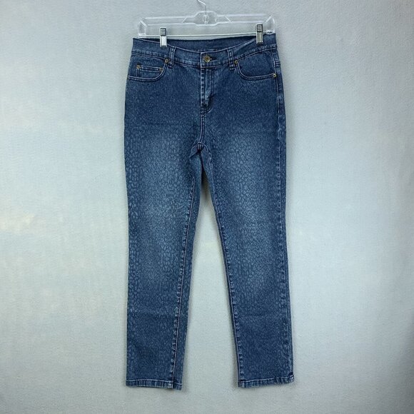 Diane Gilman DG2 Womens Jeans 4P 4 x‎ 27 Petite Tapered Mid Rise Stretch - Picture 1 of 13